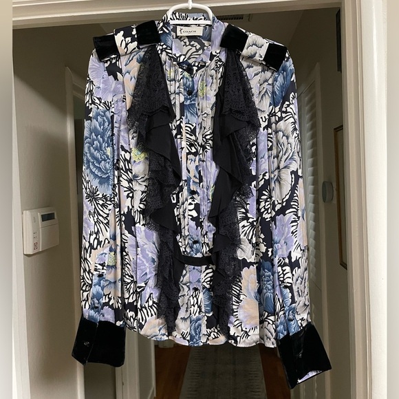 Coach Pleated Blouse With Kaffe Fassett Print - Picture 3 of 10